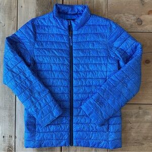Lands End Quilted Puffer Blue Jacket Primaloft Insulation Youth Size L 14-16